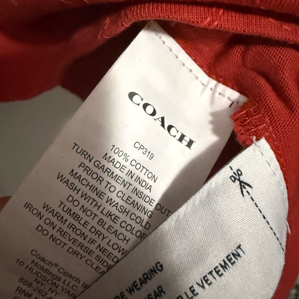 Coach Red Short Sleeve Logo Jacquard Tee - Picture 10 of 10
